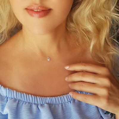 Swarovski Taşlı Gümüş Hayalet Kolye